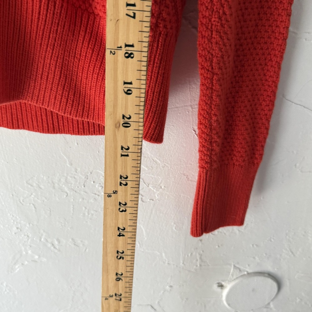Banana Republic Sweater Womens XS Red Cable Knit Pullover V Neck Cotton Preppy - Picture 6 of 9